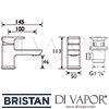 Bristan Cobalt Basin Mixer Clicker Waste Dimensions